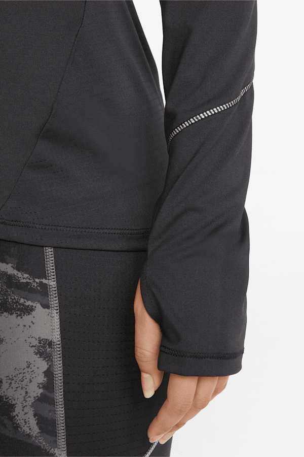 Women's running top on sale with zip pocket