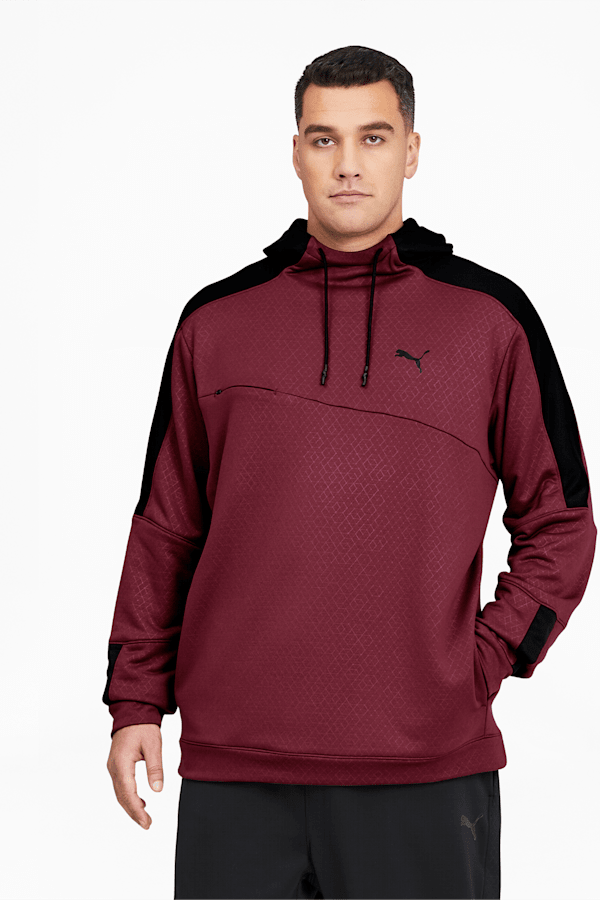 Train Activate Men's Hoodie BT, Burgundy-Puma Black, extralarge