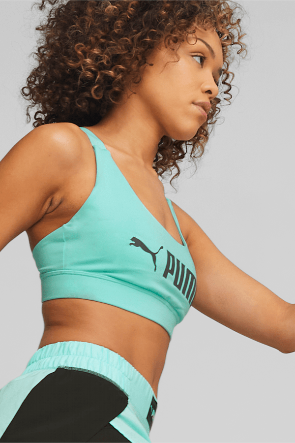 PUMA Fit Mid Impact Training Bra, Electric Peppermint, extralarge
