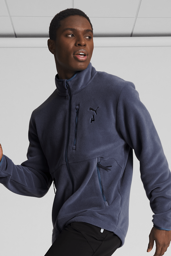 Mens zippered fleece jacket store
