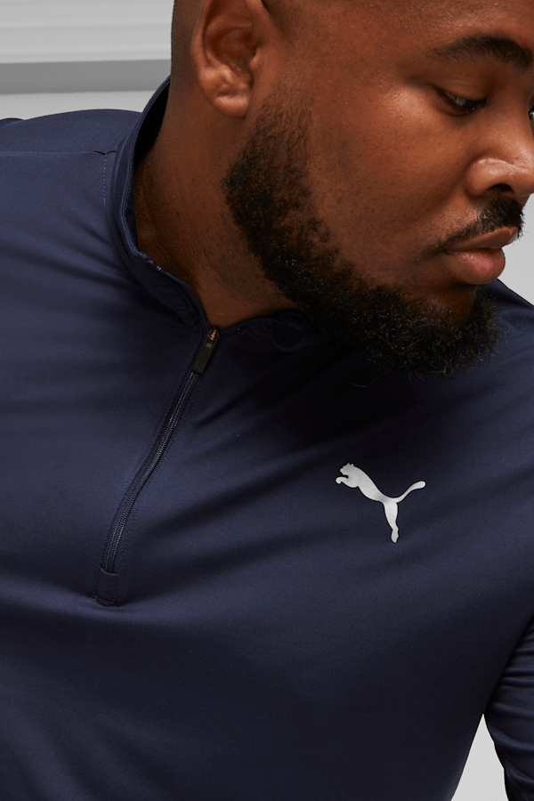 Run Favorite Men's Quarter-Zip Running Top, PUMA Navy, extralarge
