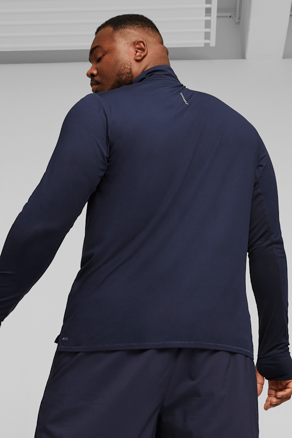 Run Favorite Men's Quarter-Zip Running Top, PUMA Navy, extralarge
