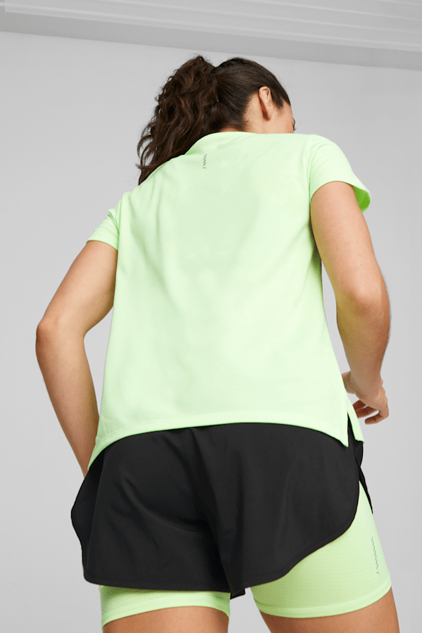 Run Favorite Heather Women's Running Tee, Speed Green Heather, extralarge