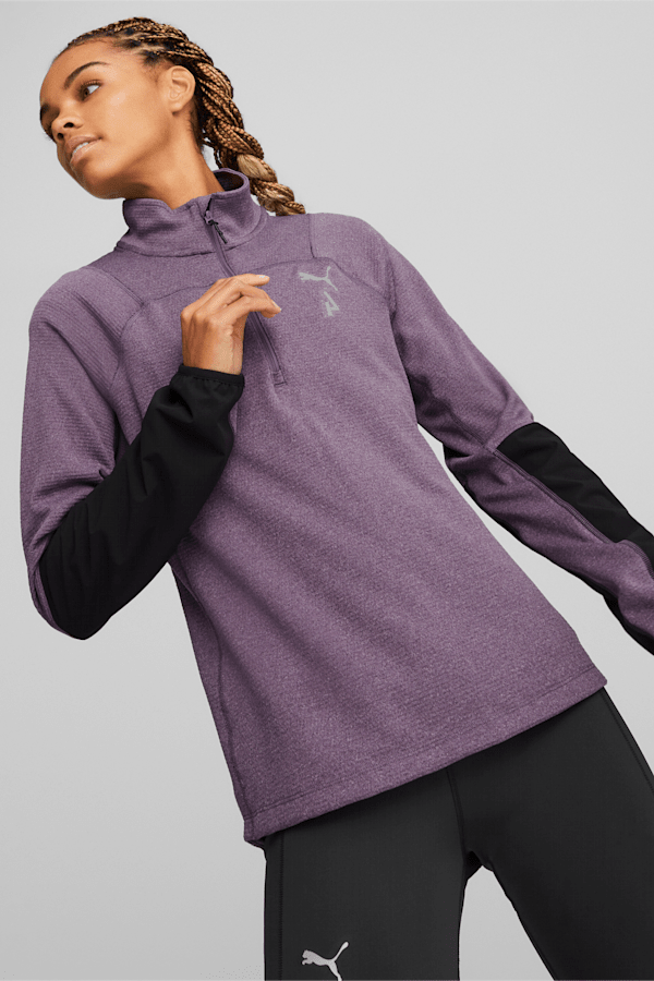 SEASONS Trail Running Half-Zip Pullover Women, Purple Charcoal, extralarge-GBR
