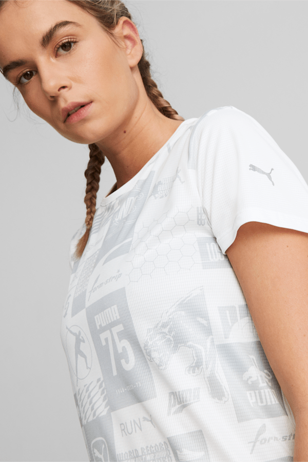 Run Favourite AOP Tee Women, PUMA White-AOP, extralarge-GBR