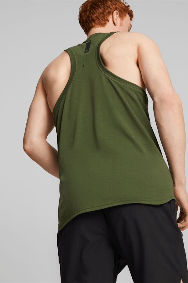 Cotton Mesh Tank Top - Olive Green