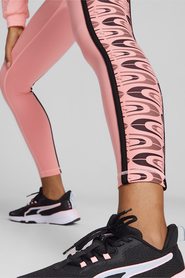Puma Training modern sport leggings in peach with vertical logo