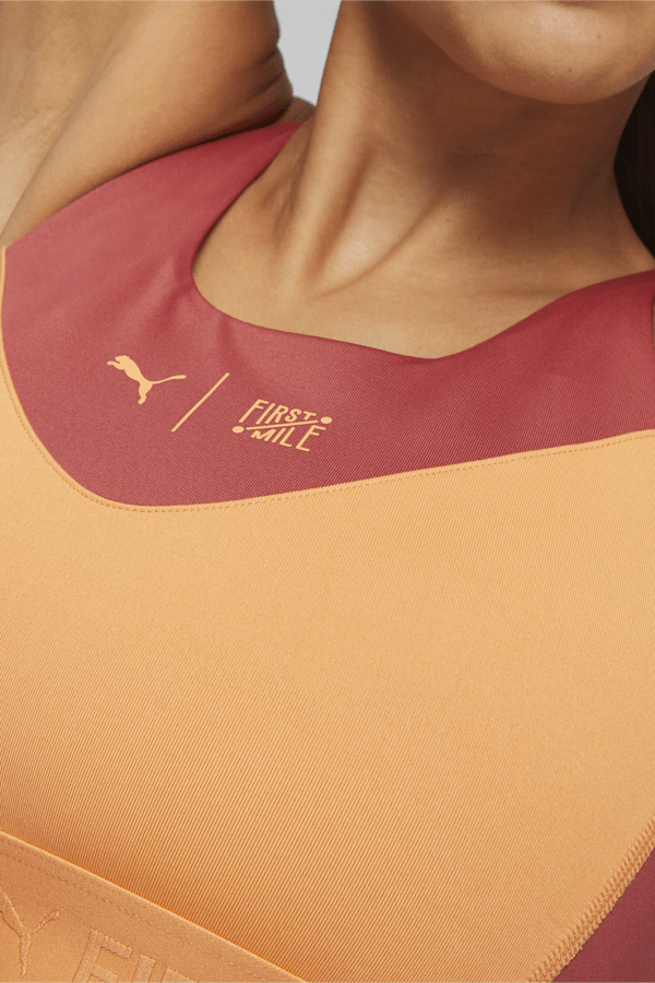 PUMA x FIRST MILE Women's High Support Running Bra, Bright Melon, extralarge