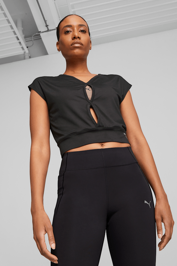 Studio Yogini Lite Trend Women's Training Tee, PUMA Black, extralarge