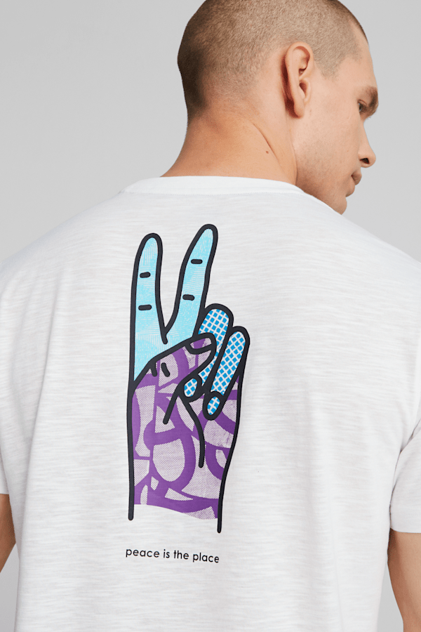 PUMA x CIELE 'Peace is the Place' Running Tee, PUMA White, extralarge