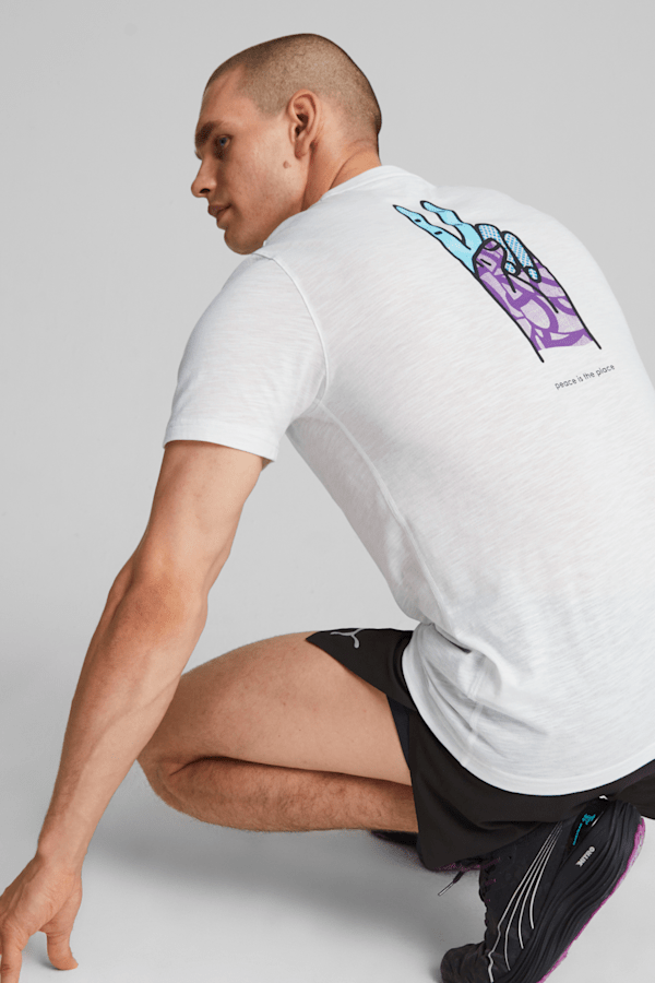 PUMA x CIELE 'Peace is the Place' Running Tee, PUMA White, extralarge