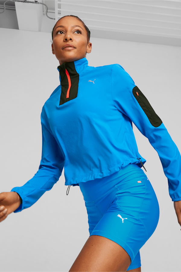 Half-Zip Running Jacket Women, Ultra Blue, extralarge-GBR