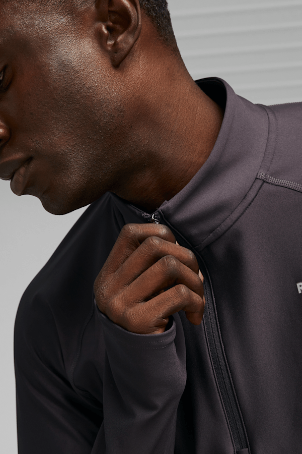 M RUN Men's Running Quarter-zip, Flat Dark Gray, extralarge