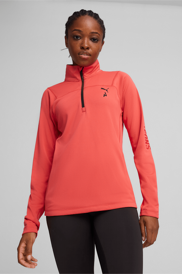 SEASONS Long Sleeve Women's Running Shirt, Active Red, extralarge-GBR