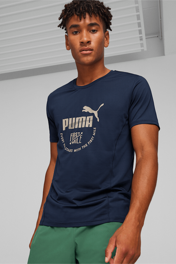 PUMA x FIRST MILE Running Tee, Club Navy, extralarge