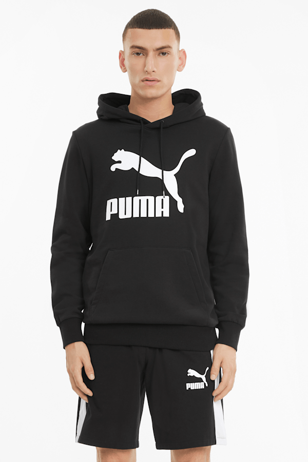 Puma Classics short sleeve hoodie in off white