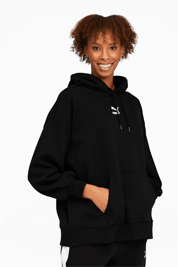 Womens black oversized hoodie sale
