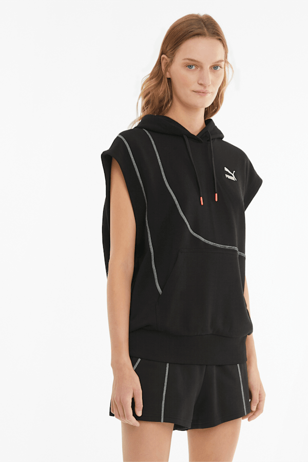 Puma sleeveless hoodie women's clearance