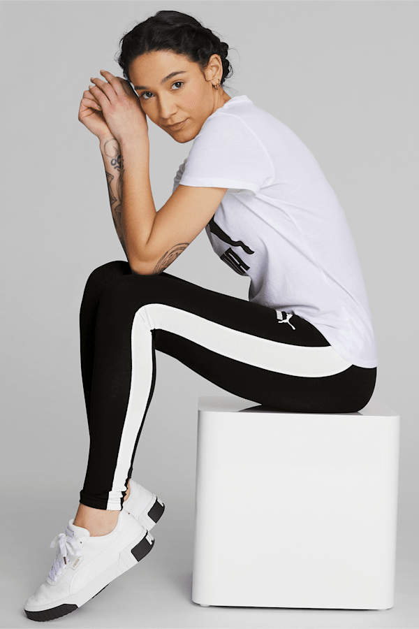 Puma LOGO LEGGINGS - Leggings - black 