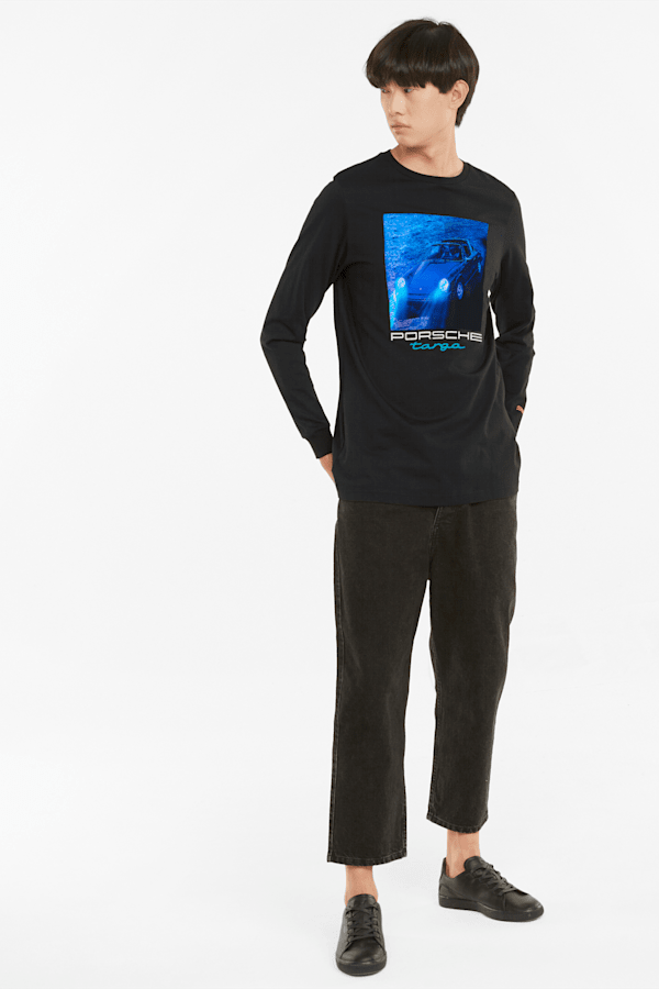 Porsche Legacy Statement Long Sleeve Men's Tee, Puma Black, extralarge