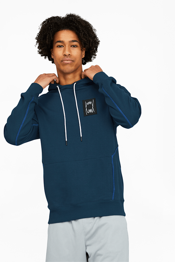 Pivot Men's Basketball Hoodie, Intense Blue, extralarge