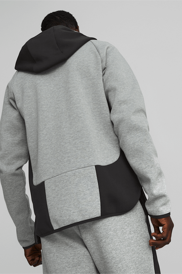 Dime Men's Basketball Jacket, Medium Gray Heather-PUMA Black, extralarge
