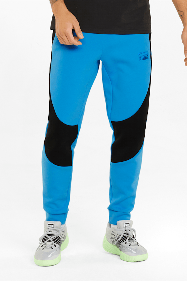 Dime Men's Basketball Pants, Bleu Azur-Puma Black, extralarge