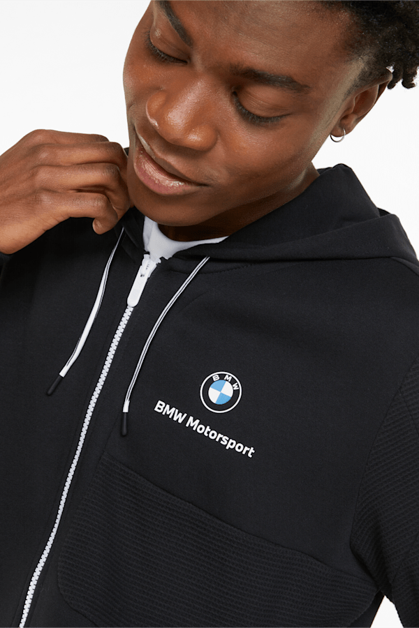BMW M Motorsport Hooded Men's Sweat Jacket, Cotton Black, extralarge