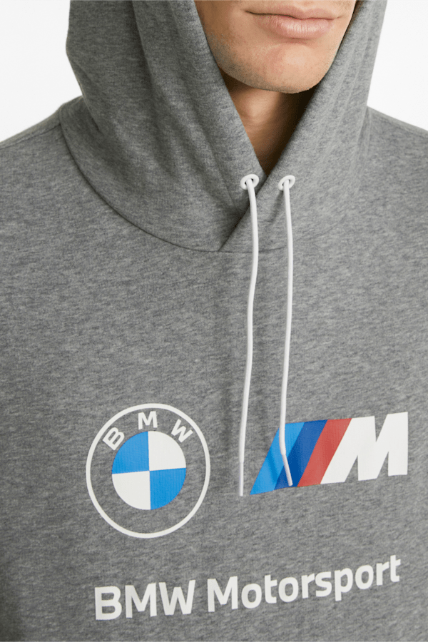 BMW M Motorsport Essentials Training Men's Hoodie, Medium Gray Heather, extralarge