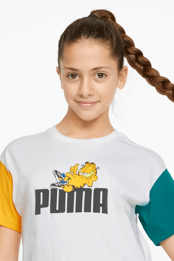 PUMA x GARFIELD Kids' Colorblock Tee, Puma White, extralarge