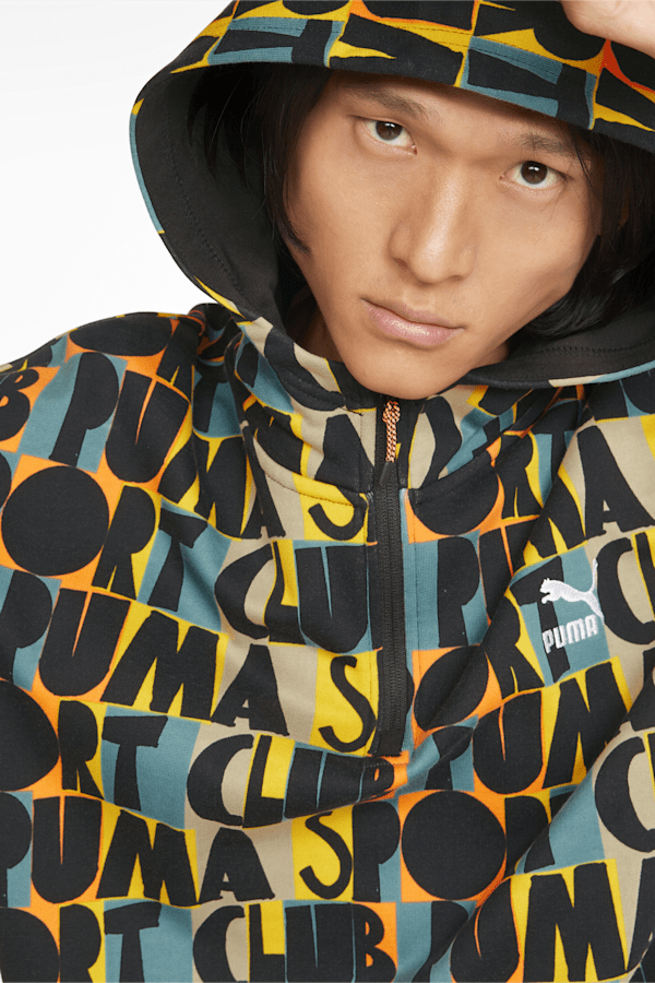 Hoodie with print on sleeve shop