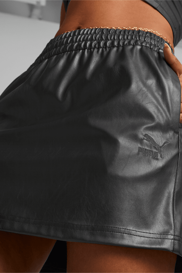 T7 Synthetic Mini Skirt Women, Puma Black, extralarge-GBR