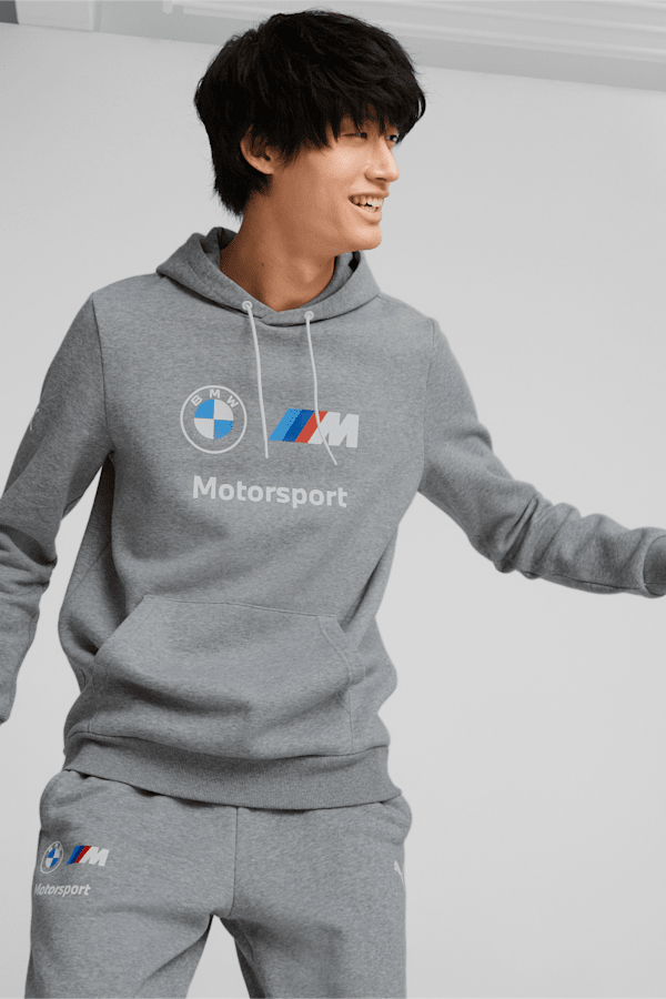 BMW M Motorsport Essentials Fleece Hoodie Men, Medium Gray Heather, extralarge-GBR