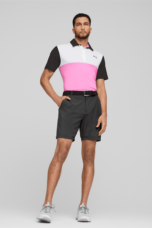 Cloudspun Colourblock Golf Polo Shirt Men, PUMA Black-Pink Mist, extralarge-GBR