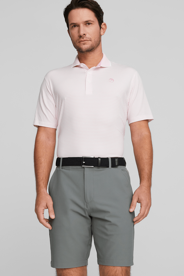 Arnold Palmer Mattr Traditions Golf Polo Shirt Men, Pale Pink-Bright White, extralarge-GBR