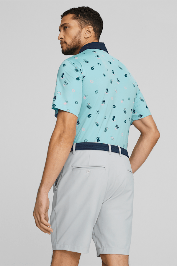PUMA x Arnold Palmer Mattr Dunes Golf Polo Shirt Men, Tropical Aqua-Navy Blazer, extralarge-GBR