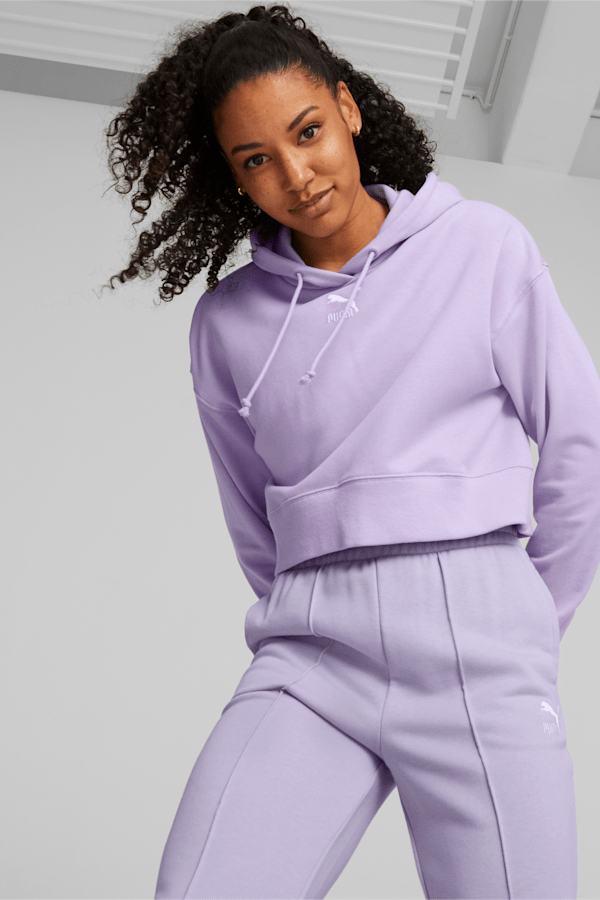 Classics Cropped Hoodie Women, Vivid Violet, extralarge