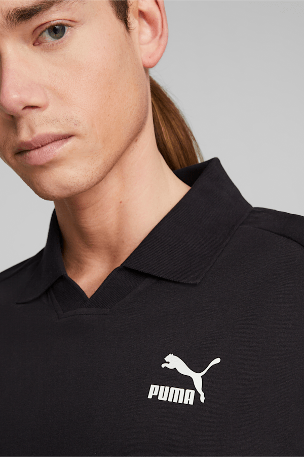 Classics V-Neck Polo Shirt Men, PUMA Black, extralarge