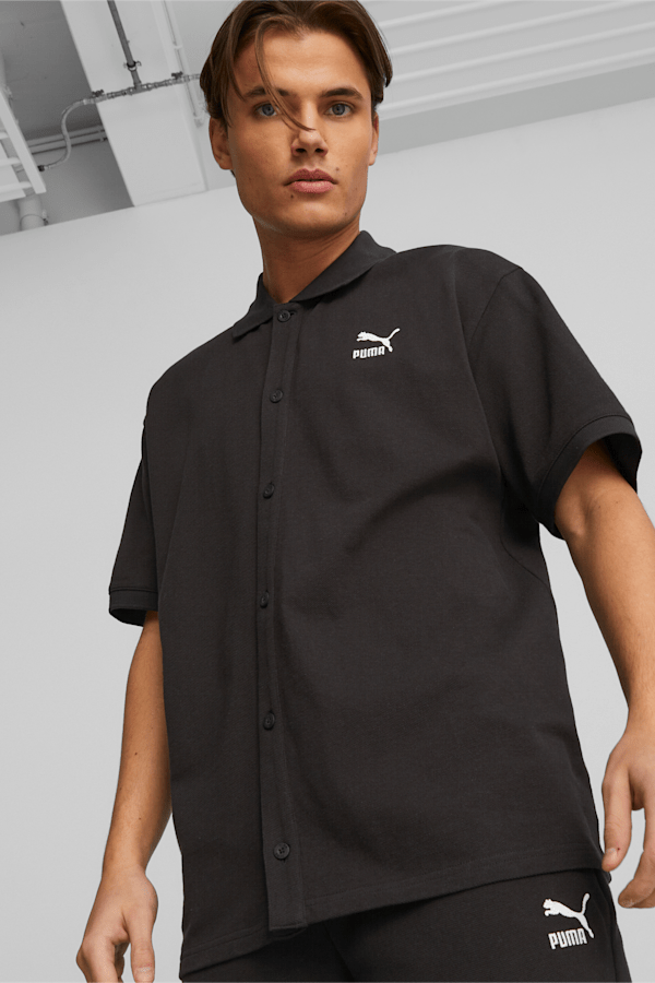Classics Pique Shirt Men, PUMA Black, extralarge