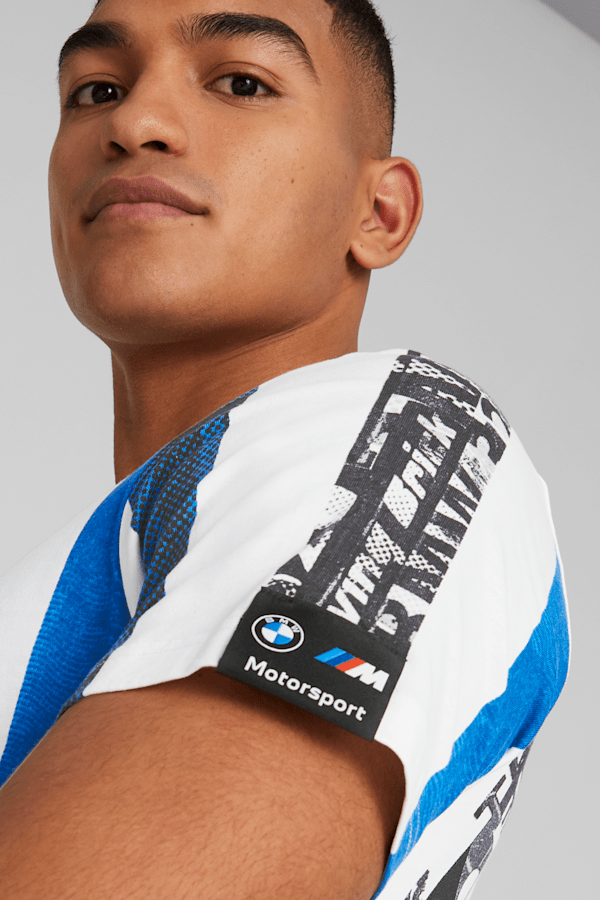 BMW M Motorsport Striped Tee Men, PUMA White-AOP, extralarge
