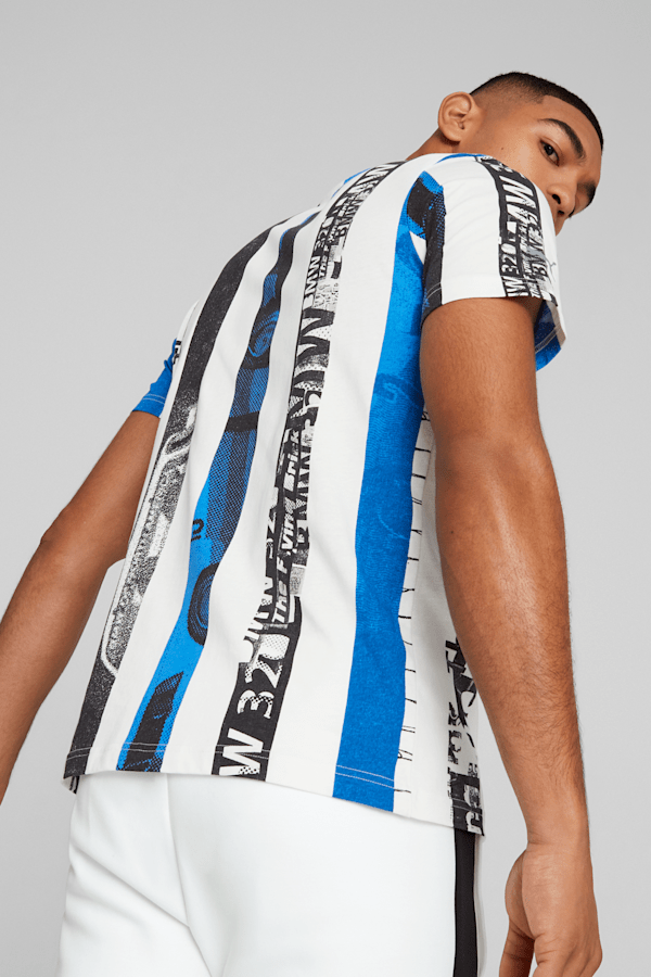 BMW M Motorsport Striped Tee Men, PUMA White-AOP, extralarge