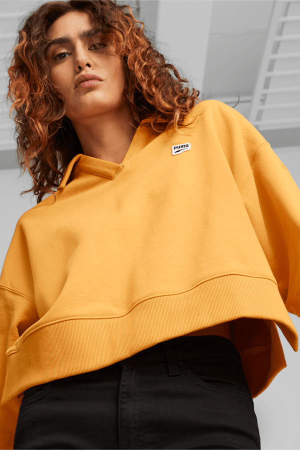 Downtown Women's Oversized Polo Sweatshirt