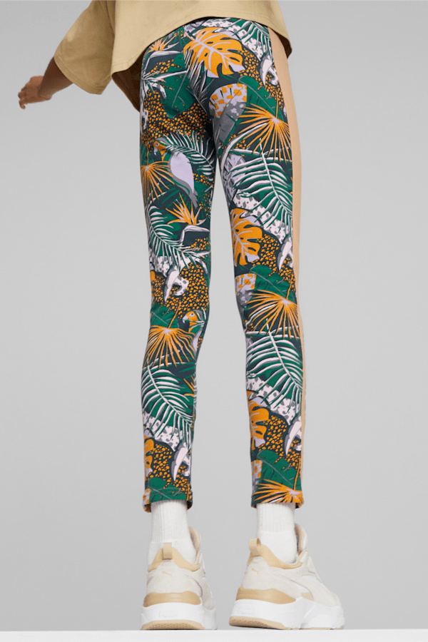 T7 Vacay Queen Printed Leggings Youth, Dusty Tan, extralarge