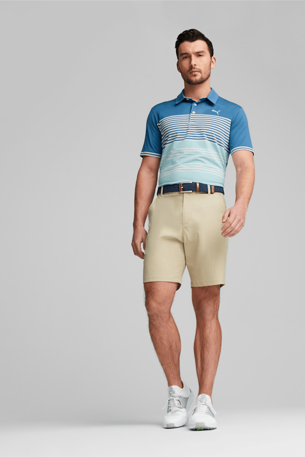 Mattr Track Golf Polo Shirt Men, Lake Blue-Tropical Aqua Heather, extralarge