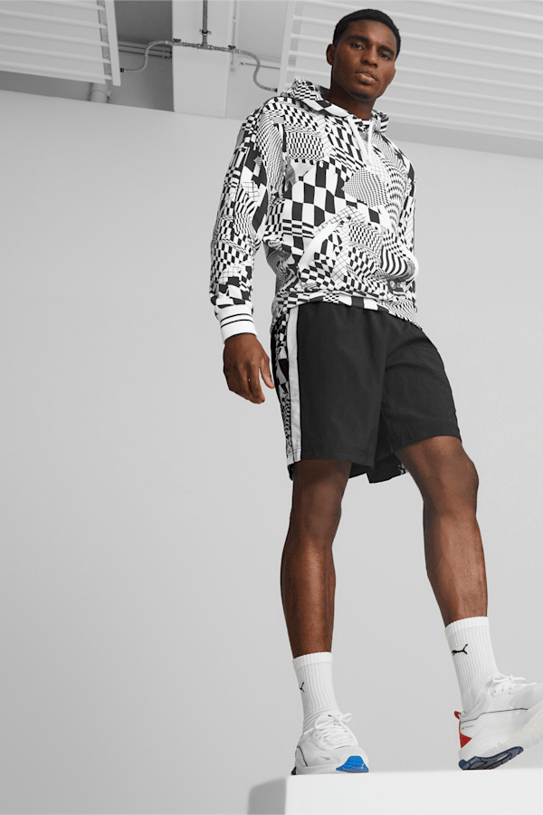 BMW M Motorsport Men's Statement Hoodie, PUMA White-AOP, extralarge