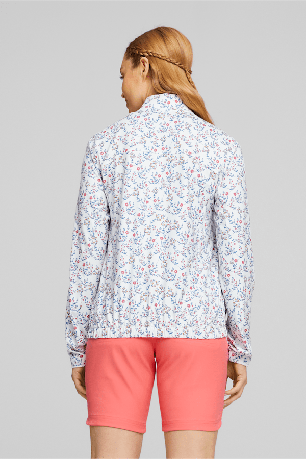 Floral Cloudspun Quarter-Zip Golf Pullover Women, Bright White-Loveable, extralarge-GBR