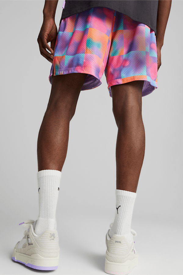 PUMA x 8ENJAMIN Men's Printed Shorts, Electric Peppermint, extralarge