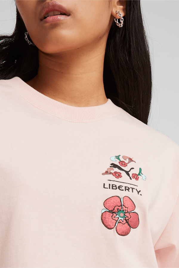PUMA x LIBERTY Women's Graphic Tee, Rose Dust, extralarge