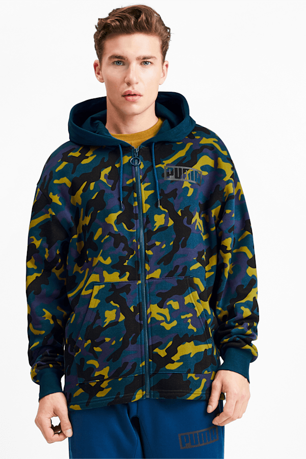 Rebel Camo Men s Full Zip Fleece Hoodie PUMA