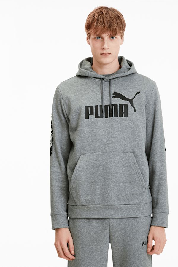 Grey puma hoodie mens sale
